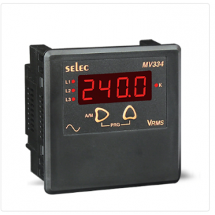 3Ø Voltage measurement, K LED for Kilo Indication, Size : 96 x 96MM [MV334]
